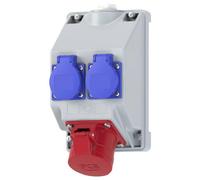 PC Electric 16081552 Bloc multiprise gris, bleu, rouge