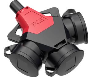 PC Electric 253721-sr5 Adaptateur triple Tout caoutchouc 250 V rouge IP54