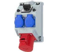 PC ELECTRIC Combinaison de prises murales, CEE 32A, 5p, 2xSSD, interrupteur 0/1, IP44, 1 pièce.