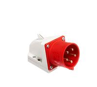 PC-Electric PCE5256 Fiche Murale 5p 6h IP44, avec bornes à vis, matériau du boîtier : PA6, entrée de câble par Le Haut ou l'arrière, avec raccord de tirage CEE 5 Broches 32 A, n.a