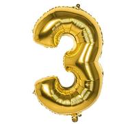 Pc. Foil balloon '3' gold (86 cm)
