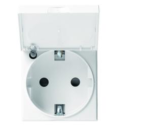 PC Schuko couvercle 2P+T pure - APPAREILLAGE MURAL GALLERY HAGER WXF165B