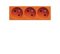 PC triple goul 2P+T 16A orange - APPAREILLAGE MURAL GALLERY HAGER WXF423E