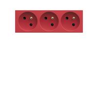 PC triple goul 2P+T 16A rouge - APPAREILLAGE MURAL GALLERY HAGER WXF423R