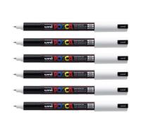 Lot De 6 Marqueurs Pointe Calibrée Extra-Fine Pc1mr 0,7mm Blanc