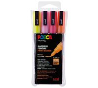 [PC3ML/4A ASS12] Posca Set de 4 Marqueurs PC3ML Pointe conique fine en plasti...