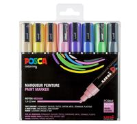 [PC5M/8A ASS25] Posca Set de 8 Marqueurs PC5M Pointe conique moyenne Couleurs...