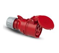 PCE 225-6 SHARK Prise de Raccordement CEE 32A 5 Pôles 400V IP44 | Connecteur CEE droit robuste IK10, boîtier PA6 résistant aux chocs, bornes à vis 2,5-6 mm² pour chantier et industrie