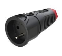 TAUR2 2410-SR - Raccord en caoutchouc Taurus 2, type E - CEE 7/5, noir/rouge