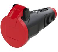 PCE 2412-srw Fiche électrique femelle avec terre caoutchouc, plastique 230 V noir, rouge IP54