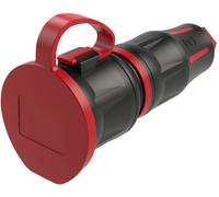 PCE 25711-sr Fiche électrique femelle avec terre 250 V noir/rouge IP54