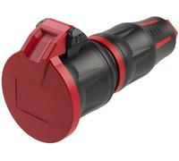 PCE 25712-sr Fiche électrique femelle avec terre 250 V noir/rouge IP54