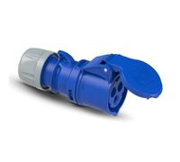 PCE PCE213-6 Prise Femelle CEE Caravan - Connecteur 16A 250V IP44, Bleu | Raccordement rapide branchez cliquez terminez, connecteur femelle de type caravane durable fabriqué en Autriche