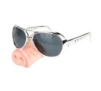 PciDinFo Lunettes En Forme de Groin de Cochon, Montures de Lunettes, Lunettes de Fête En Polypropylène Résistant pour Adultes et Enfants, Fêtes D'Halloween, Argent