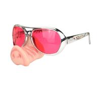 PciDinFo Lunettes En Forme de Groin de Cochon, Montures de Lunettes, Lunettes de Fête En Polypropylène Résistant pour Adultes et Enfants, Fêtes D'Halloween, Rouge