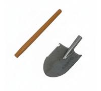 PciDinFo Pelle Extérieure Compacte Pelle de Poche Outil Multifonction Acier Carbone Trempé Dentelée Adaptée au Camping Jardinage, Pelle en Acier Fin D Exportation + Manche en Bois Court