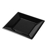 pcmoviles Lot de 10 assiettes noires réutilisables - Lot de 30 assiettes carrées noires - En polyéthylène - Lavable à froid - Dimensions : 23 x 23 cm - Art de table