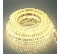 pcning 15M IP67 Etanche Bandeau LED 220V 230V avec Prise, 5730 120led / m Ruban LED 15 Metres 4000K Blanche (Blanc, 15)