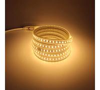 pcning 3 Metres 220V Bandeau LED Exterieur sans Transformateur IP67 Etanche 5730 120 LED/M Strip, 3M Ruban LED Girlande Eclairage Puissant 3000K (Blanc Chaud. 3m)