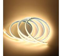 pcning Bandeau LED COB 220V 3M Blanc Chaud avec Interrupteur, Super Lumineuse 280 led/m IP67 Etanche LED Ruban 3000K Puissant pour Exterieur Interieur
