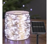 PCORES Guirlandes Lumineuses Solaires pour Extérieur, 12M/40P 240 LEDs Lumières Féeriques - 2X Plus Brillantes (Blanc Froid), 8 Modes d'Éclairage