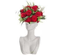 Pcscevcr Vase en céramique pour femme - Statue en forme de tête de buste - Décoration de pot de fleurs pour arrangement floral - Décoration d'intérieur