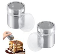 pcsfoe Saupoudreur à sucre en poudre, moulin à sucre en poudre, saupoudreur de farine, saupoudreur de café et de cacao avec couvercle à mailles fines, saupoudreur de cacao pour chocolat chaud