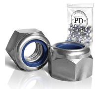 PD® Ecrou Nylstop M6 (DIN 982 / ISO 7040) | Écrou Nylstop en Acier Inox A2 V2A | Écrou Autobloquant pour Vis, Boulons Filetés & Tiges Filetées | Ecrou Frein Hexagonal de Blocage en Nylon | 50 pièces