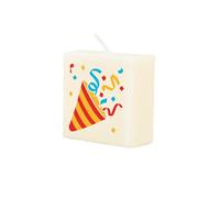 PD-Party 7040055 "Party" Bougie émoticône | Fête | Décorations | Ambiance - Party, Crème/Noir, 4cm Longueur x 4cm Largeur x 2cm Hauteur