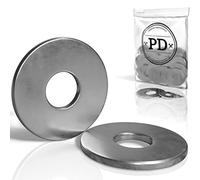 PD® Rondelles Metal M18 (DIN 9021 / ISO 7093) | Rondelles Plates Acier inoxydable A2 V2A | Rondelle Inox pour Vis et Boulons Filetés | Rondelle Carrossier Acier Inox de large diamètre | 5 pièces
