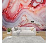 pdghsdkgjh Papier peint photo 3D effet pierre, marbre rose, intissé, motif moderne pour salon, chambre ou chambre d'enfant, 400 x 280 cm, stickers - Peinture sans cadre - Poster