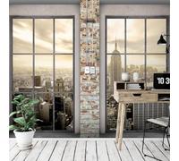 pdghsdkgjh Papier peint photo Fenêtre New York - Décoration murale intissée pour salon et chambre, 150 cm x 105 cm - Sticker mural - Peinture - Affiche