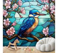 pdghsdkgjh Papier peint photo mosaïque à motifs d'oiseaux et de fleurs, intissé, pour salon, chambre ou chambre d'enfant, 430 x 300 cm, stickers muraux sans cadre, style poster.
