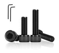 PDKKFF 25 Pièce M6x16mm Vis Cylindrique à six Pans Creux DIN 912 / ISO 4762, Boulons Vis à Tête Cylindrique à Hexagone Interne Filetage Complet en Acier au Carbone (Noir) pour Machines Auto