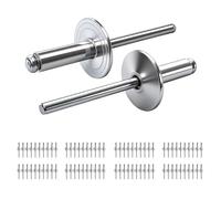 PDKKFF 80 Rivets Aveugle en Aluminium avec large bride, 4.8x12mm Rivet Pop | Argent Rivet Aveugle à Grande Bride Pour Véhicules Automobiles, Bateaux, Equipements Mécaniques, Meubles