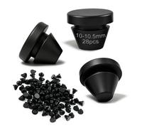 PDKKFF Lot de 28 bouchons en caoutchouc pour trou de 10 à 10,5 mm - Bouchons ronds en silicone noir - Bouchons étanches - Bouchons en caoutchouc pour bouteilles, embouts de meubles, tuyaux