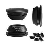 PDKKFF Lot de 28 bouchons en caoutchouc pour trou de 18 à 19 mm - Bouchons ronds en silicone noir - Bouchons étanches - Bouchons en caoutchouc pour bouteilles, embouts de meubles, tuyaux en métal