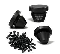 PDKKFF Lot de 30 bouchons en caoutchouc pour trou de 7 à 8 mm - Bouchons ronds en silicone - Noir - Bouchons étanches - Bouchons en caoutchouc pour bouteilles, embouts de meubles, tuyaux en métal