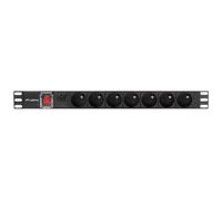PDU Lanberg PDU-07E-0200-IEC-BK avec 7 Prises AC, 2 m, 2500 W, Noir