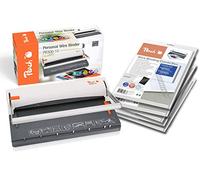 Peach PB300-15P Relieuse à fil métallique | reliure Personal Wire A4 | Reliure 60 pages | avec 5 x PW079-07 Wire Reliure Combi Box | 5 x 20 reliures argentées | Feuilles de couverture | Capacité de perforation 6 feuilles