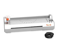 Peach Plastifieuse 6 en 1 A4 avec coins arrondis, trimmer, pochettes de plastification - ABS - Convient pour tous les films courants jusqu'à 2 x 125 microns - Plastifieuse à chaud et à froid - PB350