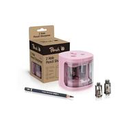 Peach PO102 Taille-crayon électrique universel avec pièces de rechange pour crayons de couleur, eye-liner et crayons de cire Rose 6-8 mm et 9-12 mm