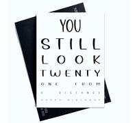 Peachy Antics AP145 Carte d'anniversaire amusante pour lui pour elle 50e 30e 40e 50e 60e 70e 75e anniversaire Look 21 From a Distance Carte d'anniversaire pour homme et femme