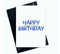 Peachy Antics AP43 Carte d'anniversaire au design moderne et esthétique pour lui pour elle, carte d'anniversaire avec lettrage bleu, carte d'anniversaire pour papa pour frère