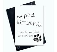Peachy Antics AP80 Carte d'anniversaire avec inscription « Happy Birthday Love From Your Bestest Girl Girl » Noir