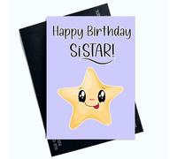 Peachy Antics - Carte d'anniversaire « Happy Birthday To My Sistar For Sister On Her » pour son membre de la famille Violet SP175