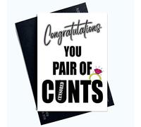 Peachy Antics Cartes de fiançailles humoristiques et grossières PC1041 pour couple de mariés