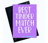 Peachy Antics Funny Cards SP28 Carte de Saint-Valentin humoristique Inscription Best Dating Match Ever Violet
