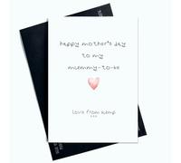 Peachy Antics Happy Mother's To My Mummy To Be Love From Bump Mother To Be Carte pour la fête des mères Carte de fête des mères From The Bump Pink Heart AP23