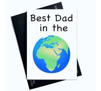 Peachy Antics SP54 Carte d'anniversaire pour la fête des pères Inscription Best Dad In The World Joke Laughter Fun Novelty